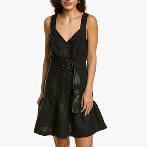 NWT Ted Baker London Yasmino Black Linen Dress US 14 / Ted 6